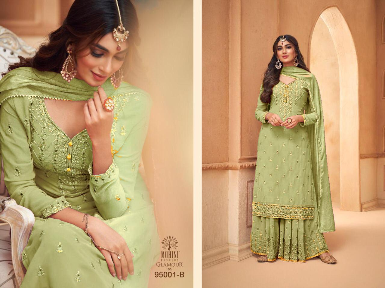 Glamour 95001 Colors Exclusive Latest Fancy Designer Wedding Wear Embroidery Work Diamonds Stone Work Faux Georgette Salwar Suit Collection
